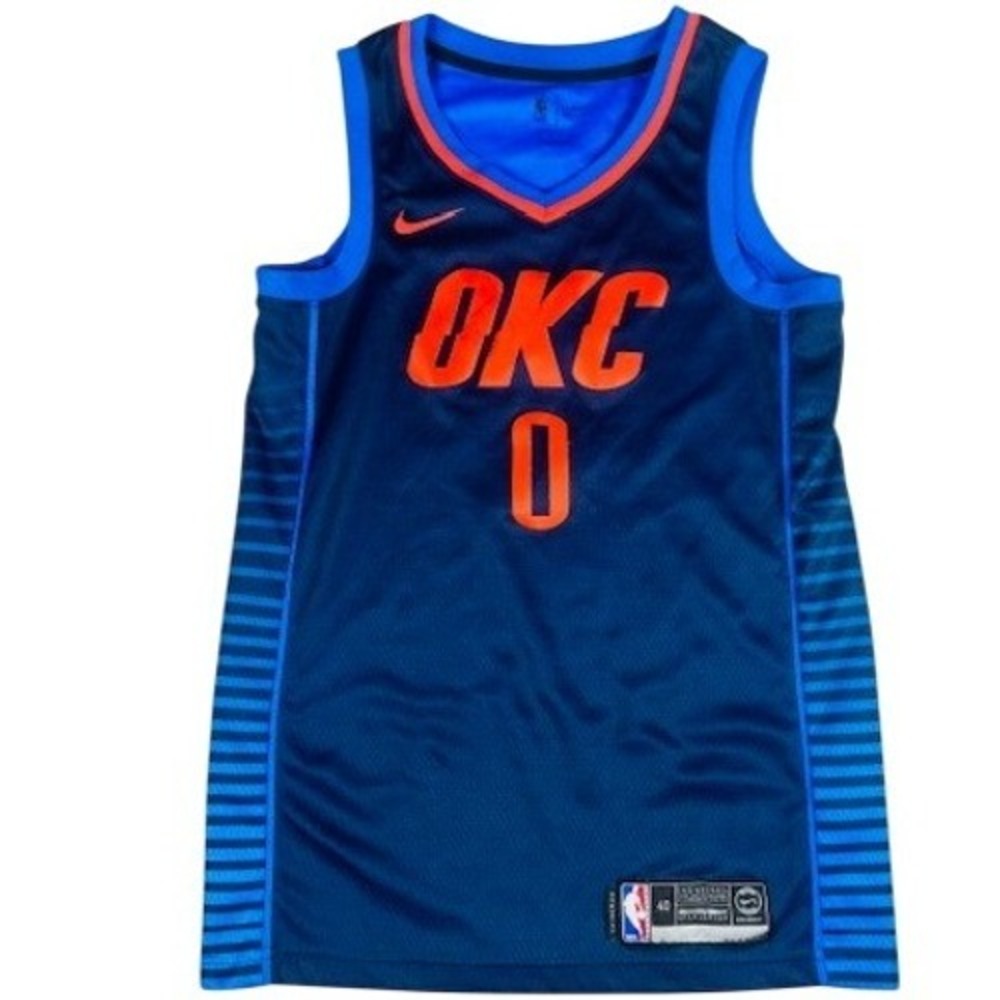 Oklahoma City Thunder Swingman Mens S Nike‎ Basketball Jersey Westbrook Blue NBA